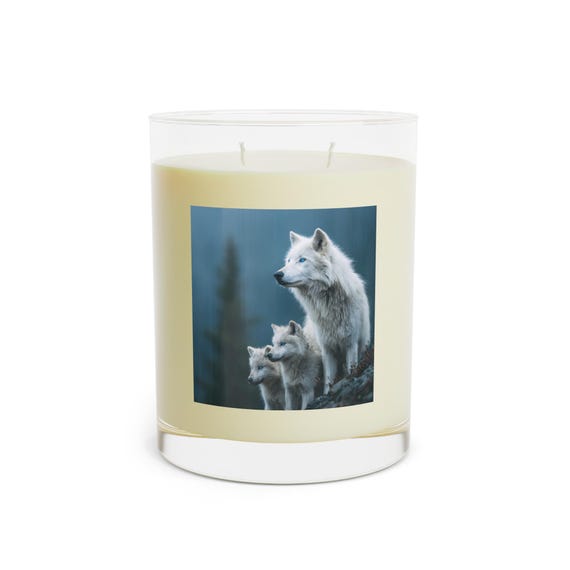 Arctic Wolf Scented Soy Candle, Relaxation Aromatherapy, Cozy Home Decor