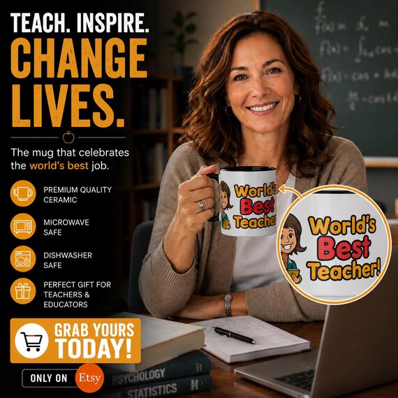 Worlds Best Teachers Mug | 11oz & 15oz Ceramic Coffee Cup
