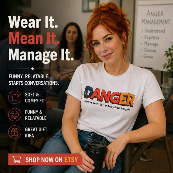 DANGER typography graphic T-Shirt About Anger | colorful lettered slogan tee| Unisex Tee