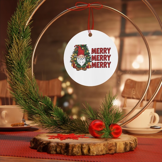 Merry Gnome Christmas Ornament | Holiday Tree Decoration