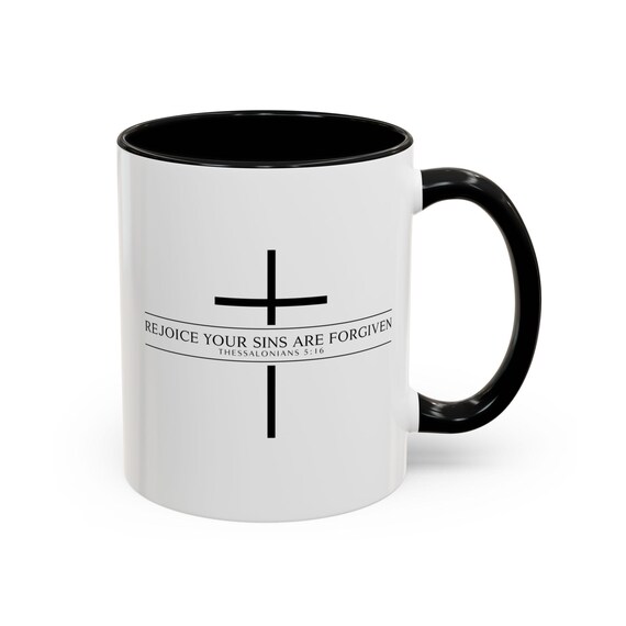Forgiven Sins Cross Coffee Mug | Christian Bible Quote