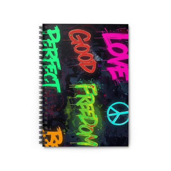 Positivity Themed  Graffiti Style Spiral Notebook | Ruled| Journal Notebook| Gift for Teens