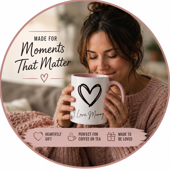 Heartfelt Mom Accent Coffee Mug, Personalized Ceramic cup