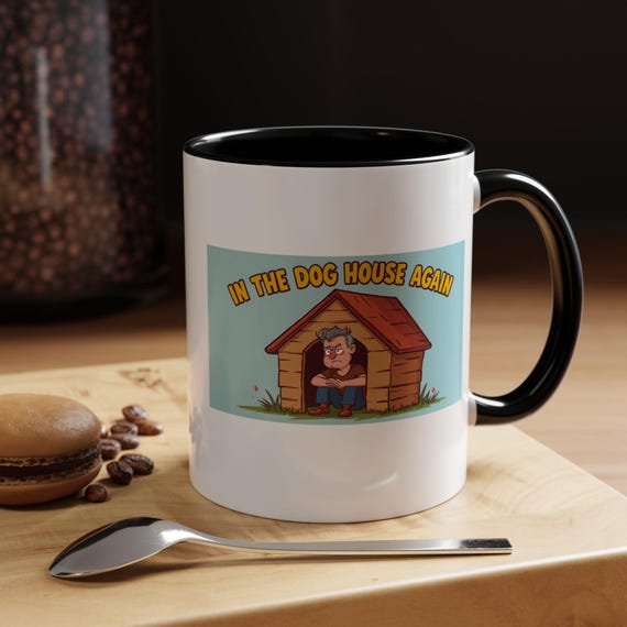 Funny Dog House Cartoon Coffee Mug, Pet Lover Gift