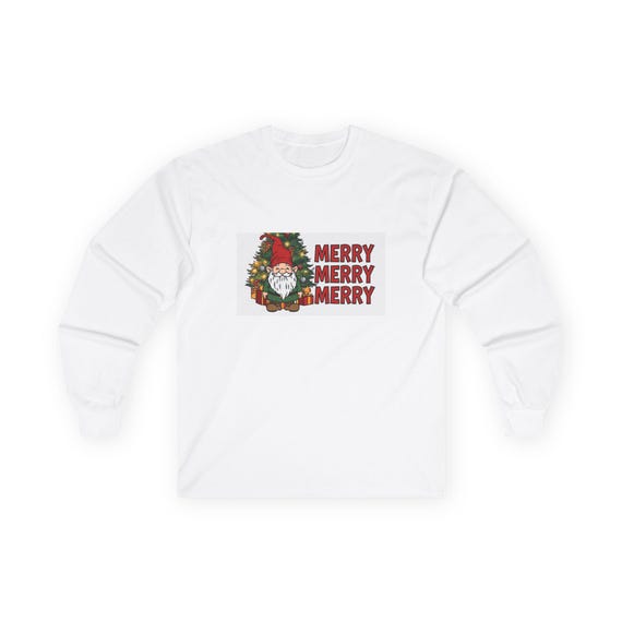 Santa Gnome Long Sleeve Tee | Merry Christmas Shirt