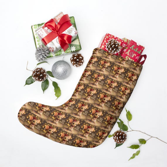 Whimsical Polyester Fleece Christmas Stocking: Festive Holiday Decor