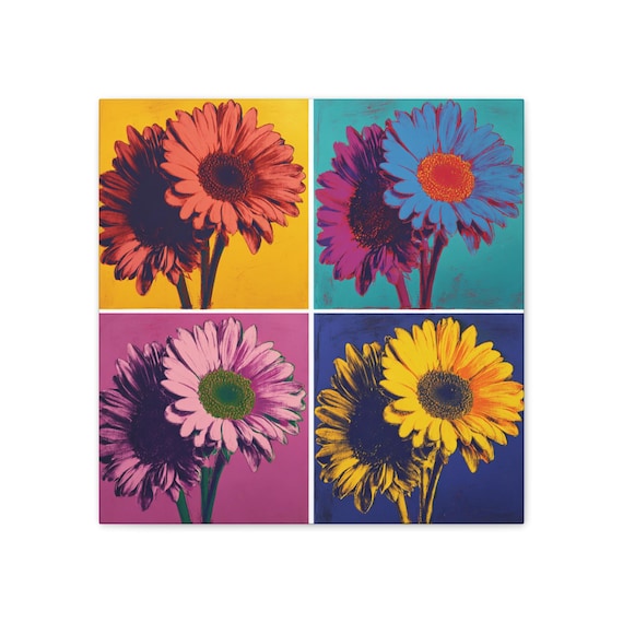 Flowers Wall Art, Gerbera Daisy Canvas | Colorful Modern Floral Gallery