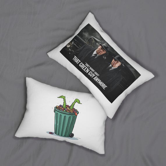 Humorous Christmas Comic Lumbar Pillow, Quirky Home Decor