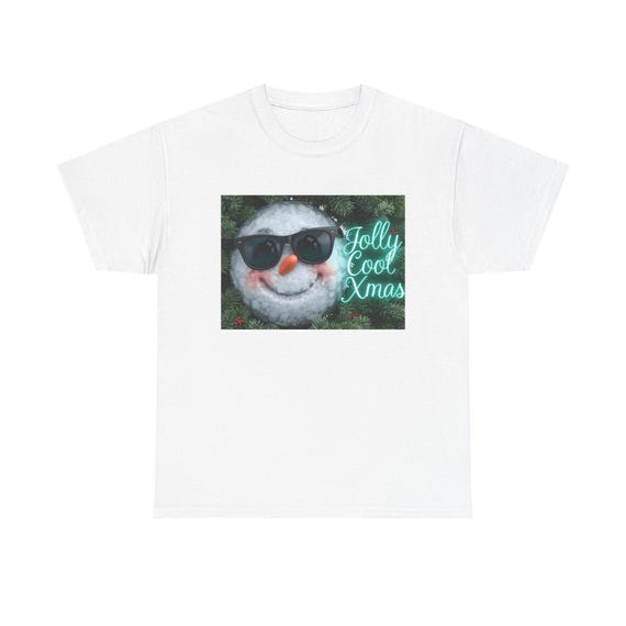 Jolly Cool Xmas Snowman T-Shirt | Holiday Sunglasses Snowman Tee