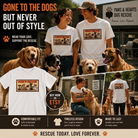 Dog Rescue Support| Funny T-Shirt Unisex  Graphic design f