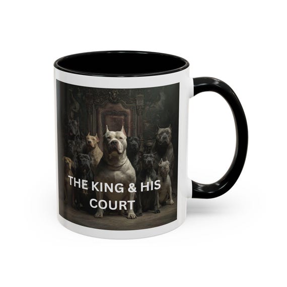 The King & His Court Dog Accent Mug, Pet Lover Gift