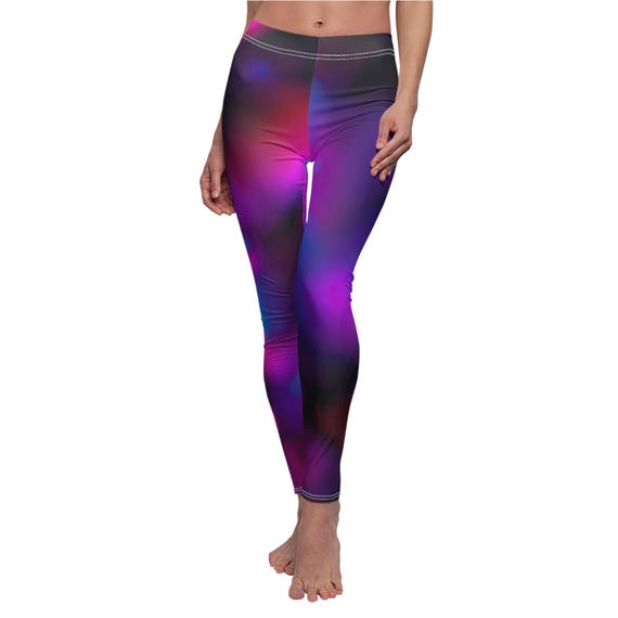 Nebula Leggings | Purple Galaxy Gradient All Over Print Fitness & Casual Yoga Pants for Women