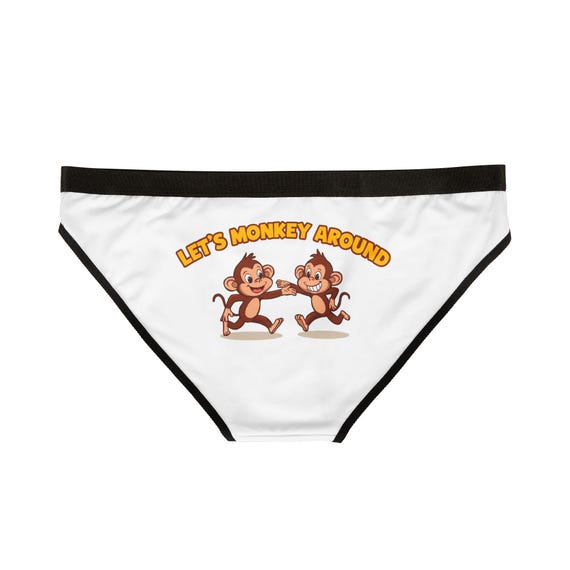 Playful Women's Briefs: 'Let's Monkey Around' Fun Underwear