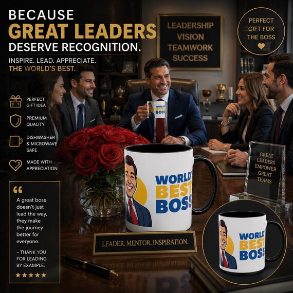 World's Best Boss Coffee Mug | Funny Office Boss Mug| Gift for Best Boss