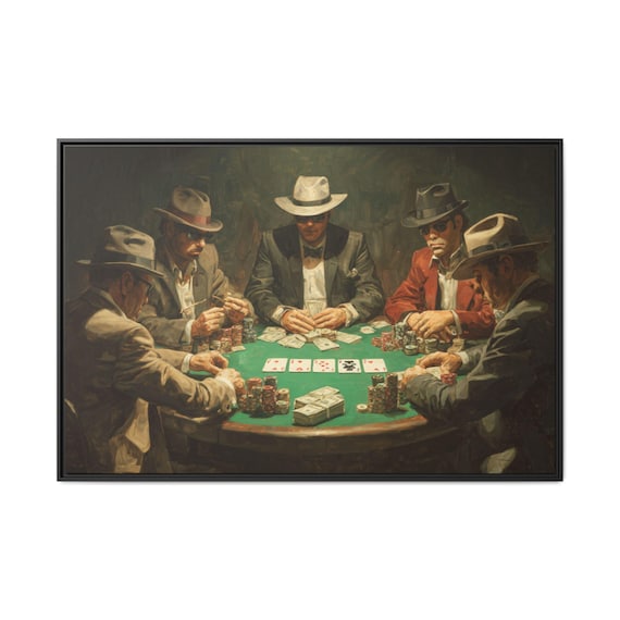 60x40 Vintage Poker Night Painting Canvas