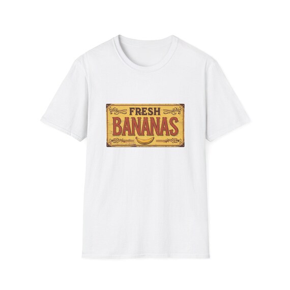 Retro Banana Tee, Vintage Farmstand Fruit Market Sign Farmers Market, Summer Casual Wear