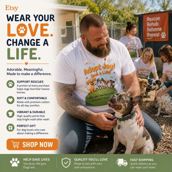 Animal Rescue Shirt| Adopt Joy Save a Life Tee , Unisex Pet Adoption, Comfy Shirt