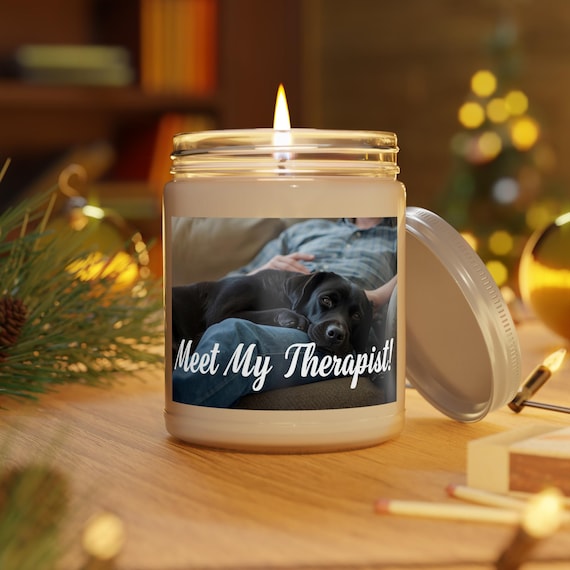 Black Lab Candle | Meet My Therapist Photo, Dog Lover Gift