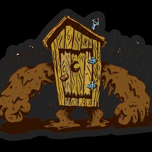 The Phantom Outhouse clear die-cut sticker