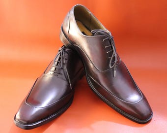 Handmade Men’s Oxblood Whole cut Oxford Shoes, Made to Order Dress Shoes