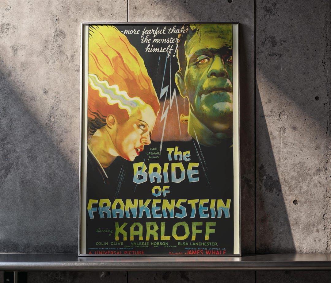 Bride of Frankenstein 1935 Poster | Boris Karloff Elsa Lanchester ...