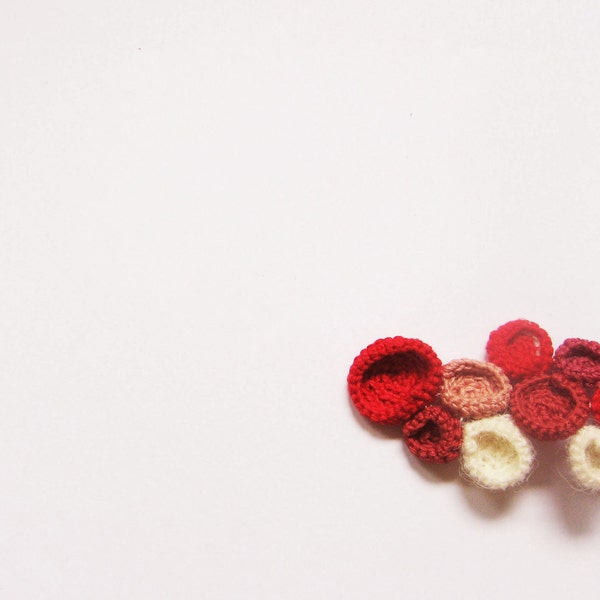 Happy red  brooch-red beige burgundy color-circles form "BuBBles"