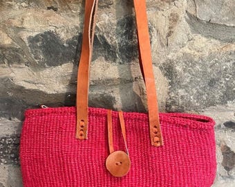 SPECIAL OFFER!!! Handmade Sisal Kiondoo Bag, Woven Boho Market Tote, African Artistry gift for her/woman