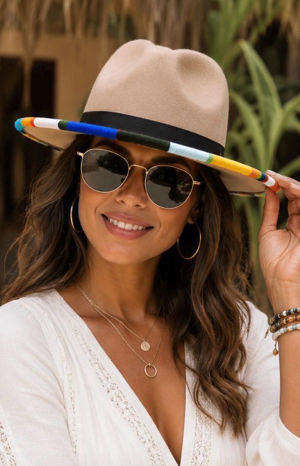 Handmade Beaded Fedora Hat: Artisan Crafted Cultural Flair for gifting or appreciation