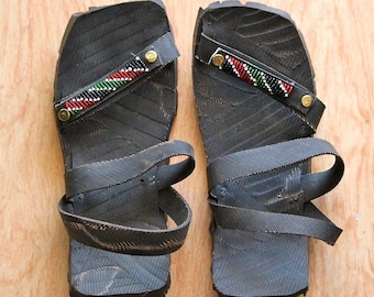 SEASON MUST HAVE!!!Handmade African Tyre Sandals, Akala Slippers, Sustainable Fashion custom made gift for him