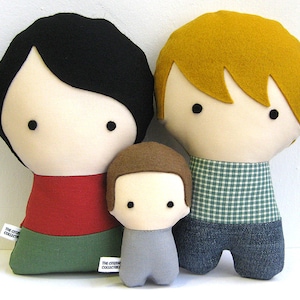 Handmade Personalized Family with baby. Plush doll. Custom your own family. Customize.