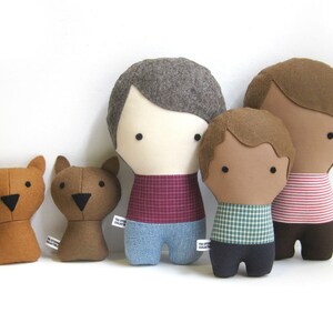 Personalized Family with cats. Plush doll. Custom your own family. Customize. image 2