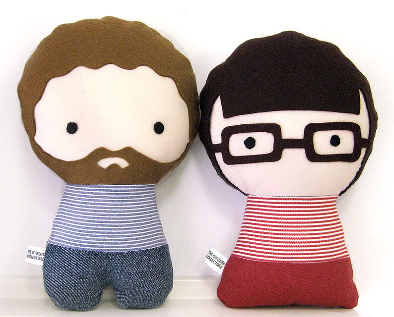 Custom your own family. Two Handmade Personalized Plush Dolls