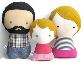 Handmade Personalized Family. Rag doll. Custom your own family. Customize