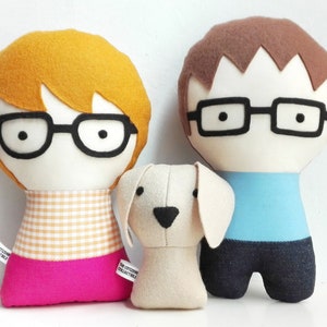 Couple with cat. Personalized Dolls. Handmade Plush Dolls. Custom your own family. image 3