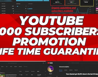 YouTube Subscribers Promotion | 1000 Organic | Real Engagement Boost | Lifetime Guarantee | Safe YouTube Growth Service