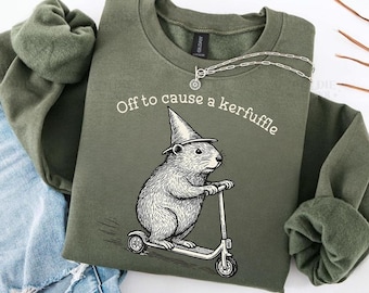 Off to cause a Kerfuffle Shirt png, marmotte drôle de scooter png, santé mentale animale humour adulte png sarcastique