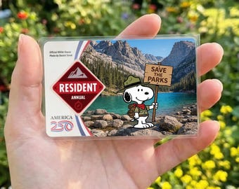 Puppy National Park Pass Sleeve, America the Beautiful Pass Protector, Pacific Mountain Parks Art Collection Sticker, National Gift