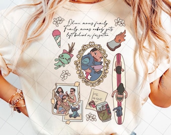 Stitch Summer Vibes aquarelle Splash Png, point floral Png, dessin animé arc-en-ciel esthétique, haute résolution 300 dpi, téléchargement de fichier numérique