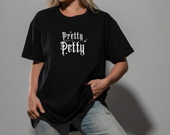 Koszulka z grafiką Petty Girl Era Gothic, ciemna, kobieca bluzka w stylu streetwear