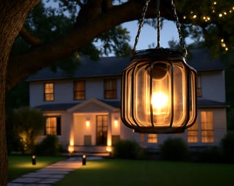 Solar Lantern | Vintage Style LED Light, Waterproof for Patio & Garden