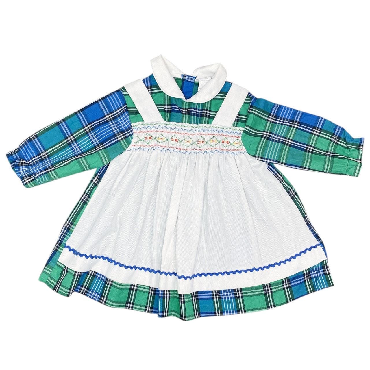 Plaid Smocked Christmas Dress Girl - Etsy