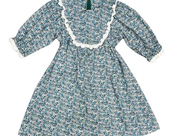 Vestido vintage estilo cottagecore floral de los años 70 y 80 para niñas, talla 5/6 S
