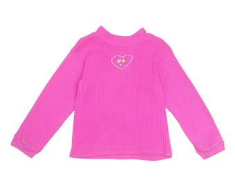 Vintage 1990s 90s OkieDokie Girls Pink Ribbed Mock Neck Top - Sz 3T