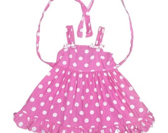 Vintage 1980s 80sJo Lene Polka Dot Girls Sundress - Sz 3T