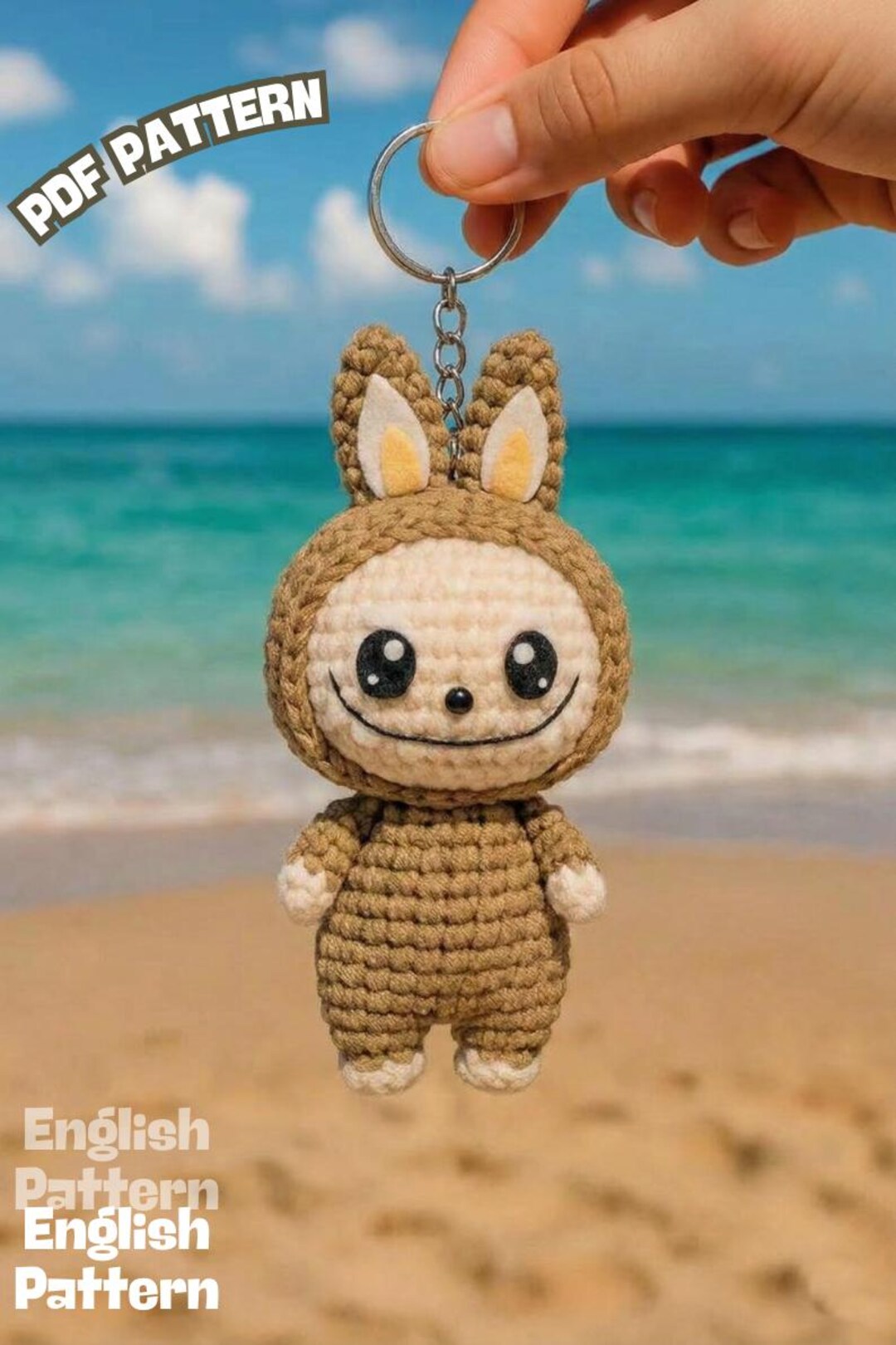 Amigurumi Smiling Bunny Key Ring Crochet Pattern - Handmade Monster ...