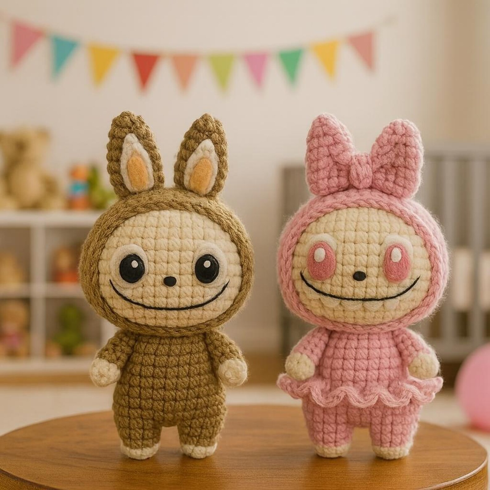 Amigurumi Smiling Bunny Key Ring Crochet Pattern Handmade Monster Bunny ...