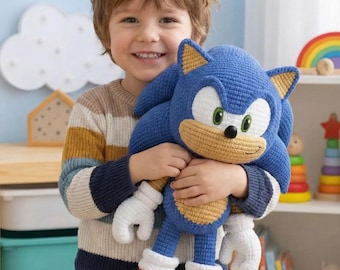 Lot de motifs au crochet Sonic PDF | Tutoriel Amigurumi Hedgehog | Peluche DIY | Téléchargement numérique instantané