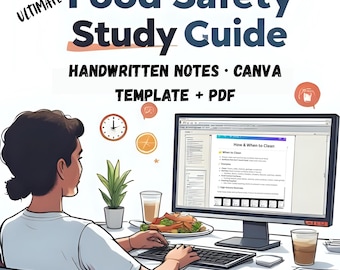 Food Safety Exam Prep | Handwritten Study Guide (Canva Template + PDF)