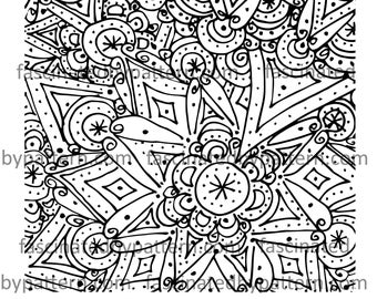 Printable Joy Burst Pattern Adult Coloring Page 1 of 4