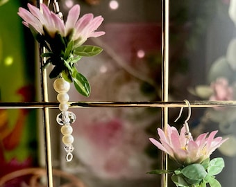 Pendientes de hadas caprichosos de estilo Fairycore, hechos a mano, joyería de fantasía divina femenina
